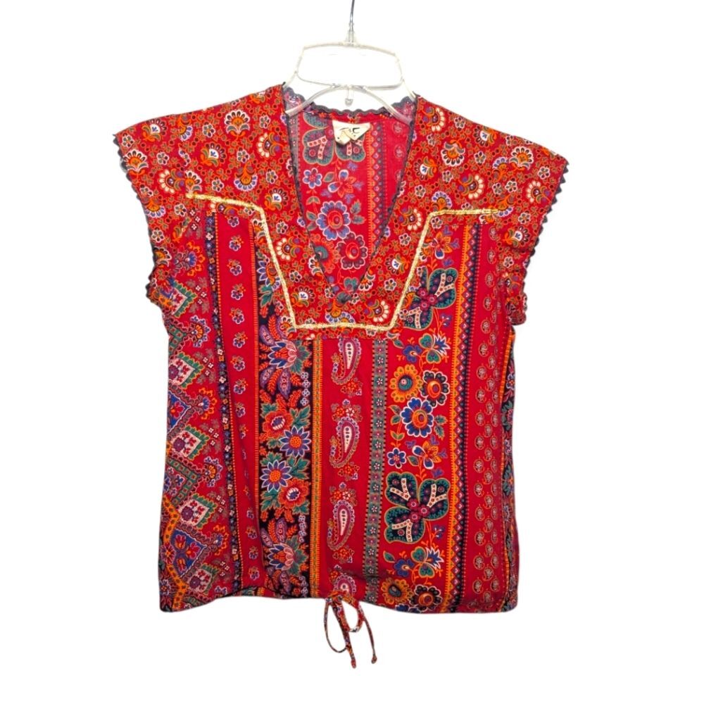 Vintage 70s Byer Floral Paisley Top
